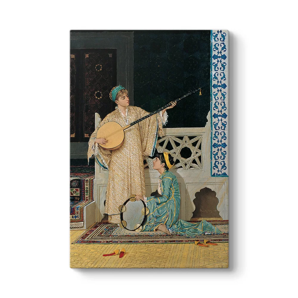 Osman Hamdi Bey - İki Müzisyen Kadın Tablosu - Model 2